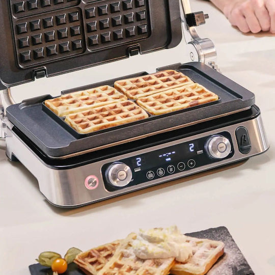 Braun MultiGrill 9 Pro Tabletop Electric Grill Ribbed Plate 2200W with Lid and Adjustable Thermostat 37cmx23cmcm