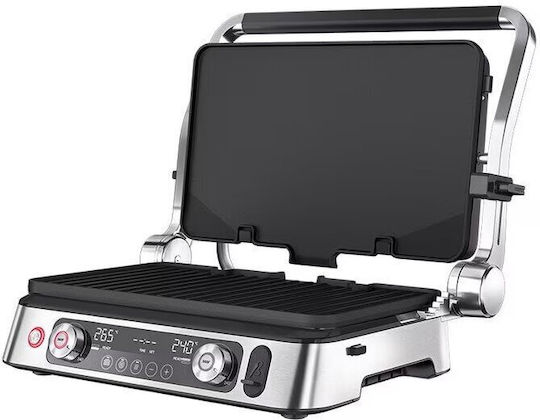 Braun MultiGrill 9 Pro Tabletop Electric Grill Ribbed Plate 2200W with Lid and Adjustable Thermostat 37cmx23cmcm
