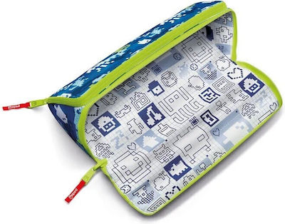 Maped Xxl Barrel Pencil Case 2 Compartments Pattern Blue 932804 Maped