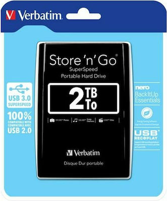 Verbatim Store n Go USB 3.0 Εξωτερικός HDD 2TB 2.5" Μαύρο