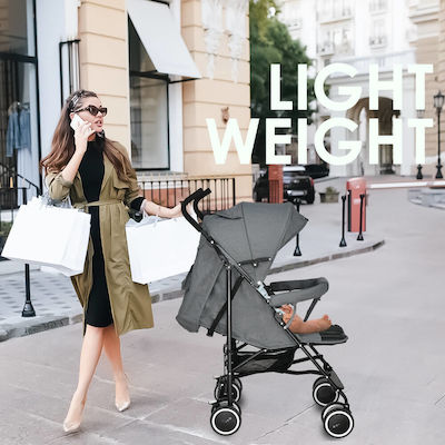 Bebe Stars Buggy Light Καρότσι Μπαστούνι Kατάλληλο από 6+ Mηνών Grey 6.25kg