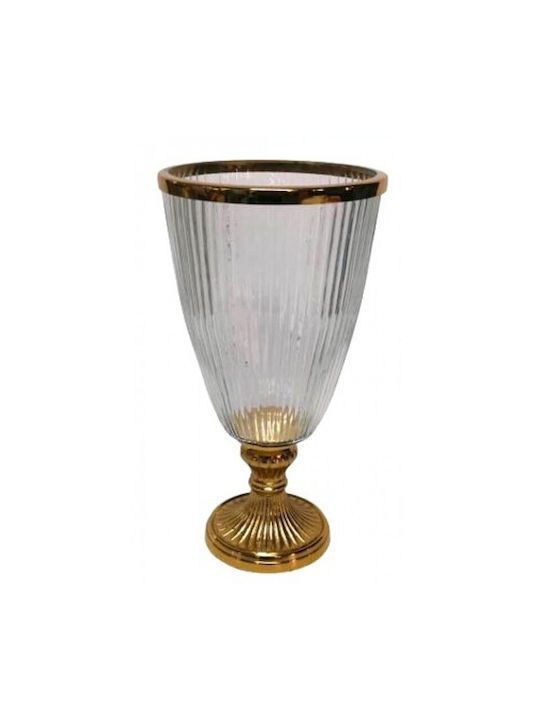 Karvounis Vază Decorativă Sticlă Auriu 19x19x37cm 1buc