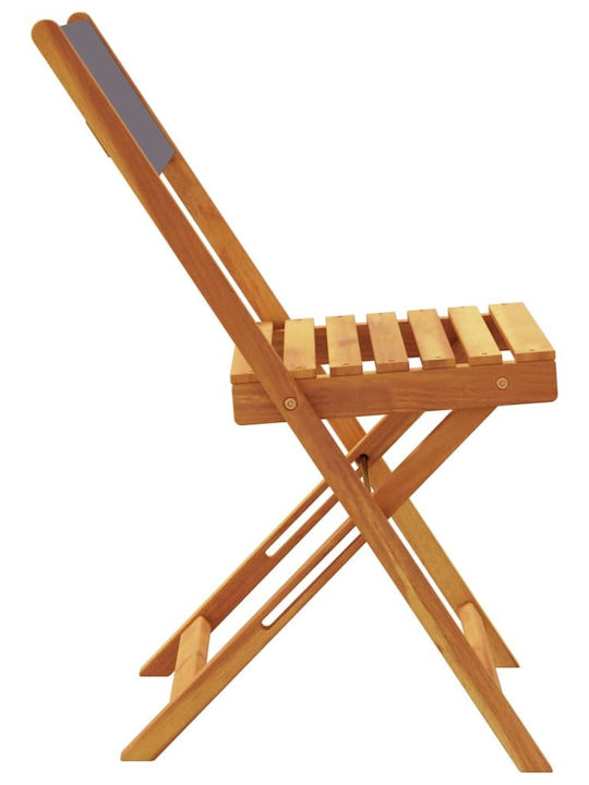 Градински стол Дървен Антрацит 2 Бройки 38x32.5x82 см