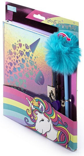 Tri-Coastal Design Caiet Pentru Copii Unicorn Holografic cu Caiet și Lacăt Multicolor