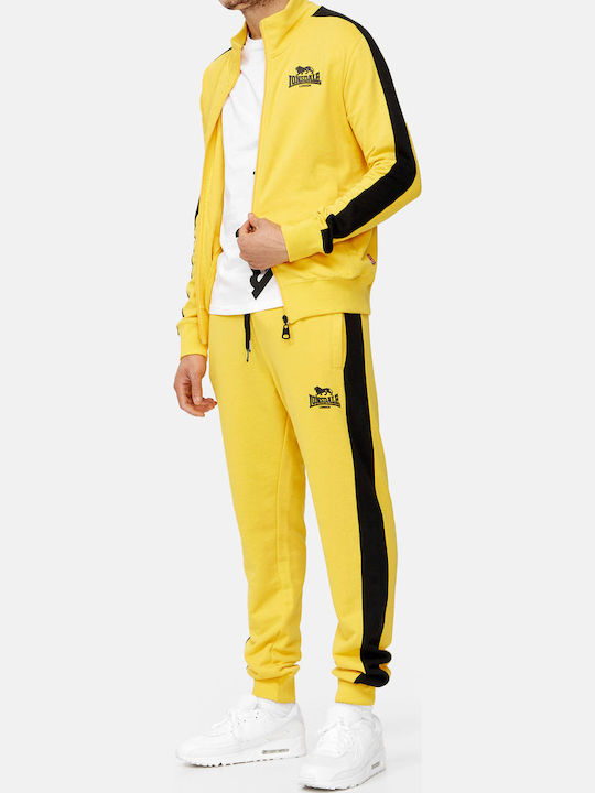 Ανδρικό Σετ Βαμβακερό Φόρμα & Ζακέτα Lonsdale Beickerton Slim Fit Yellow Black