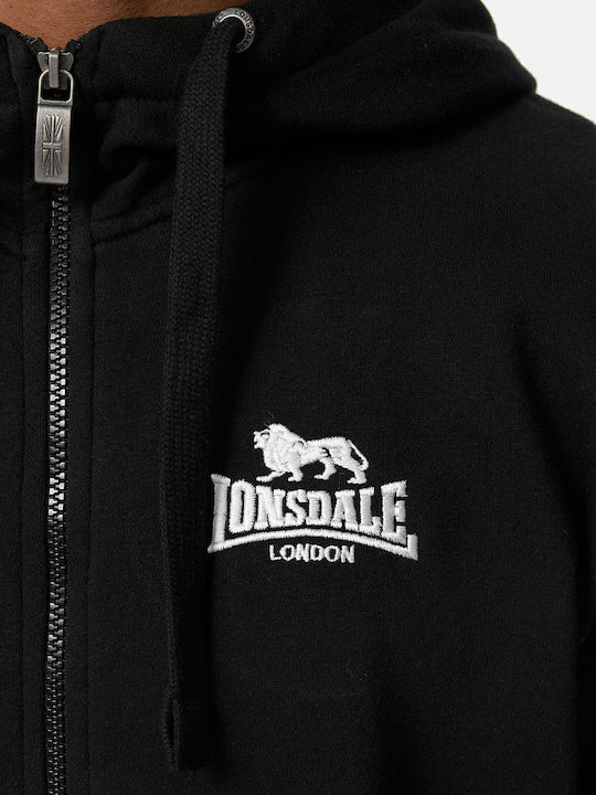 Ανδρικό Βαμβακερό Σετ Φόρμα & Ζακέτα Lonsdale Croachy Regular Fit Black White