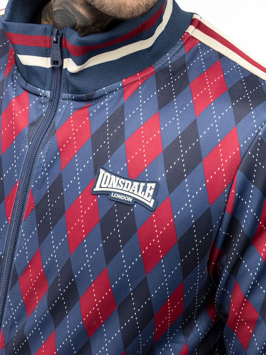 Ανδρικό Πολυεστερικό Σετ Φόρμα & Ζακέτα Lonsdale Redford Slim Fit Navy Red
