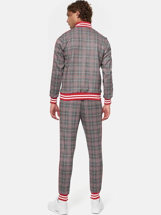 Set de trening din poliester pentru bărbați și jachetă Lonsdale Glatrigill, croială slim fit, albă, neagră, roșie