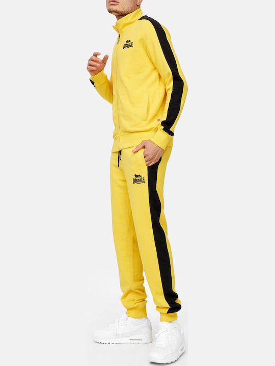 Ανδρικό Σετ Βαμβακερό Φόρμα & Ζακέτα Lonsdale Beickerton Slim Fit Yellow Black