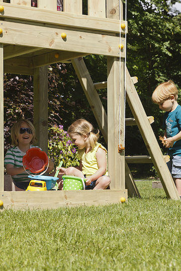 Showood Wooden Play Tower Kiosk 008.001.001.001-1.20 with Slide Multicolour