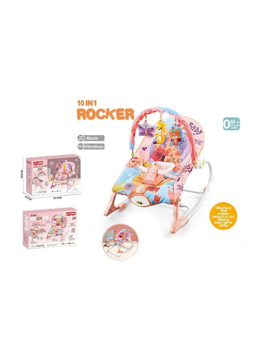 Electric Baby Relax 2 in 1 Ζωολογικός Κήπος with Music and Vibration Pink for Child up to 18kg