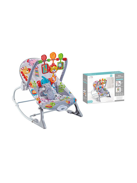 Elektrisch Baby Entspannung 2 in 1 Ζωάκια mit Musik und Vibration Gray für Kinder bis zu 18kg