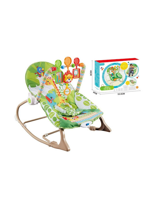 Electric Baby Relax 2 in 1 Ζούγκλα with Music and Vibration Green for Child up to 18kg