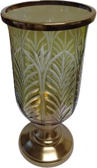 Karvounis Glass Vase Gold 15.5xHeight 32cm