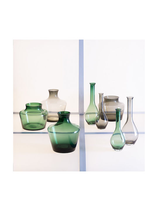 BigBuy Decorative Vase Glass Green 12x33x33cm 1pcs