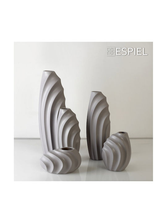 Espiel Decorative Vase Ceramic Gray 16x35cm 1pcs