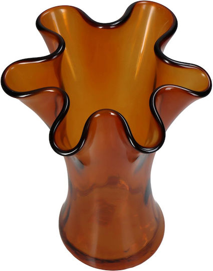 ArteLibre Vază Din Sticlă Portocalie Φ20xΥ23cm
