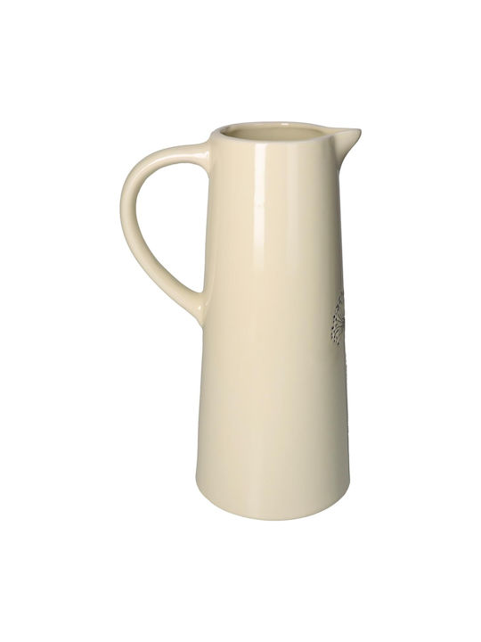 ArteLibre Διακοσμητικό Βάζο Κεραμικό Εκρού Φ18.5xΥ30cm