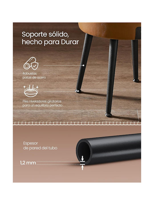 Stool For Living Room Leather Caramel Brown