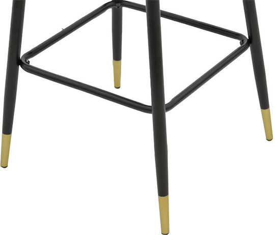 Scaune Bar cu spătar Tapițat cu Catifea Lithe Black / Golden-Plum / Rotten Apple 47x44x98buc