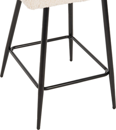 Табуретка Бар с гръбнак Текстил Strike White-black 50x50x94.5бр
