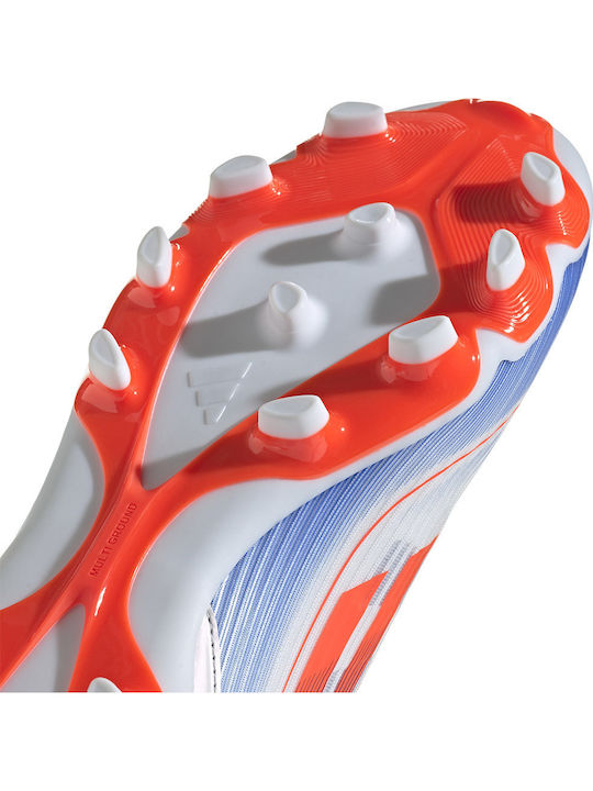 adidas F50 League Football Shoes with Cleats Cloud White / Solar Red / Lucid Blue