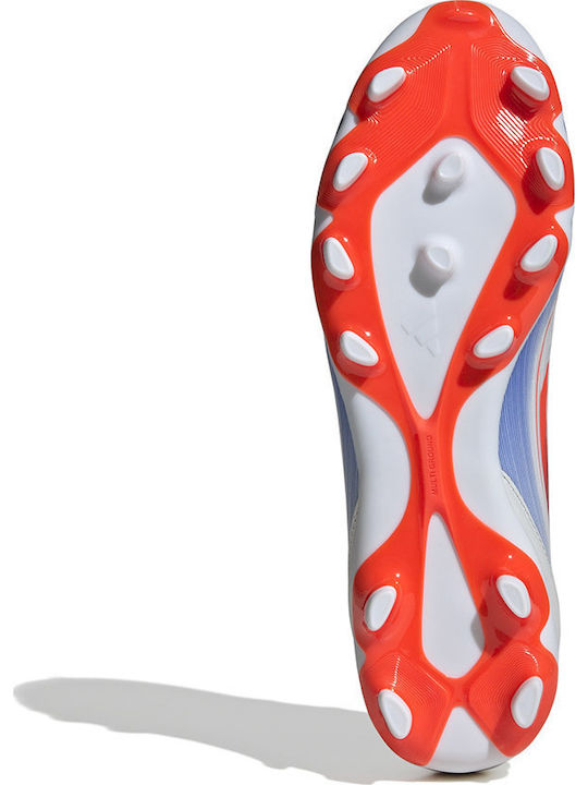adidas F50 League Football Shoes with Cleats Cloud White / Solar Red / Lucid Blue