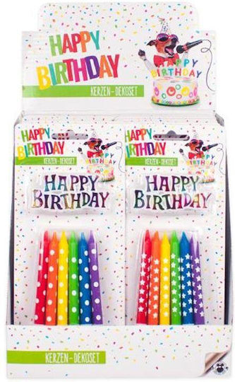Trend Κερια Πλαστικη Βαση Rainbow Fun 12τεμ