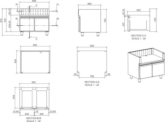Thermogatz Schubladenschrank 90x68.4x81.5cm TGH-B1-M61