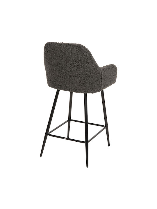 Табуретка Бар с гръбнак Текстил Strike Grey-black 50x50x94.5бр