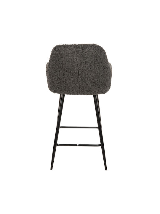Табуретка Бар с гръбнак Текстил Strike Grey-black 50x50x94.5бр
