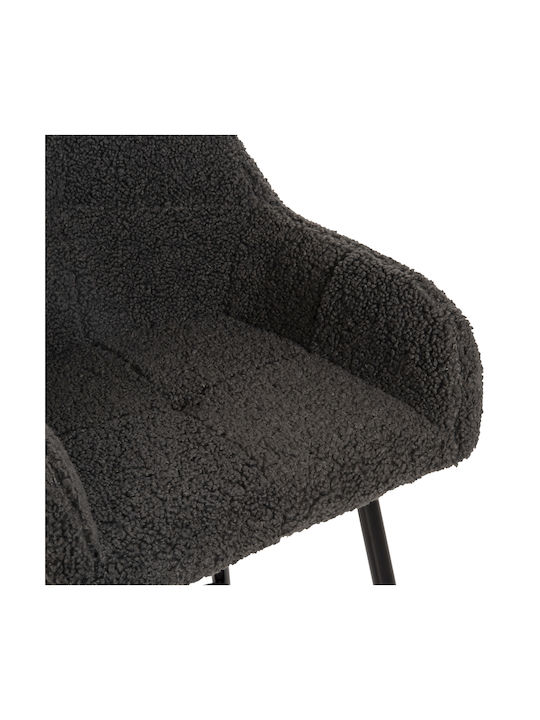 Табуретка Бар с гръбнак Текстил Strike Grey-black 50x50x94.5бр