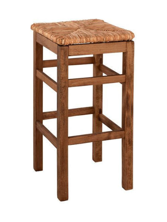 Stool Bar with Backrest Wicker Walnut 35x35x80cm