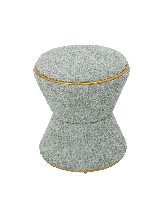 Stool For Living Room Upholstered with Fabric Linner Pistachio 38x38x43cm