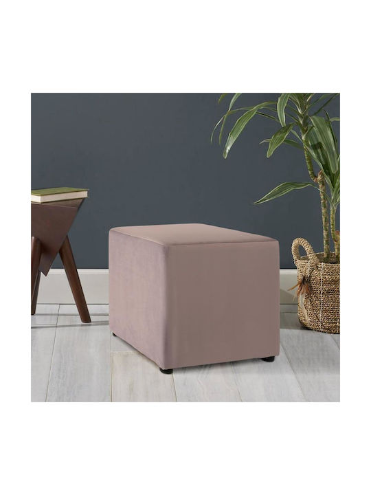 Stool For Living Room Upholstered with Fabric Riviera Pink 47x42x47cm