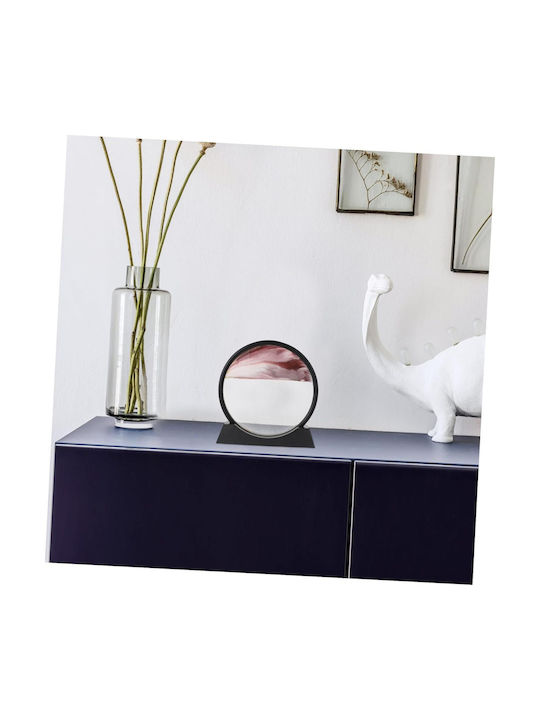 Home Office Decor Hourglass Shape Glass Sand 3d 26x27 Cm Burgundy Black
