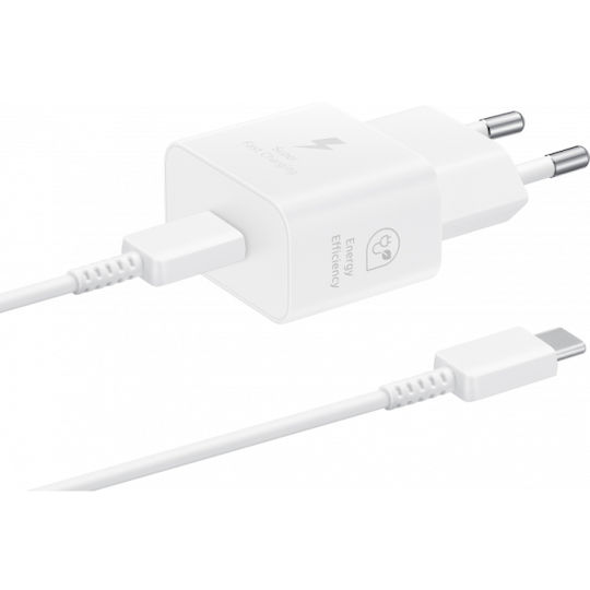 Samsung Charger with USB-C Port and Cable USB-C - USB-C 25W Power Delivery Whites (EP-T2510X)