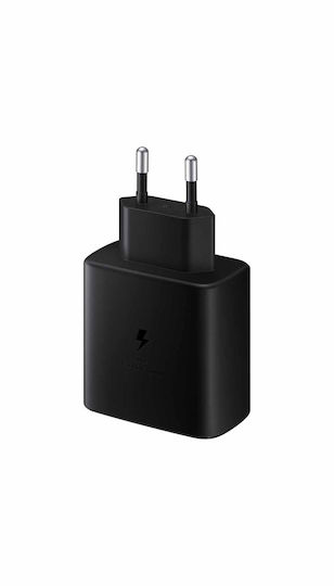 Samsung Φορτιστής με Θύρα USB-C και Καλώδιο USB-C - USB-C 45W Μαύρος (EP-TA845)