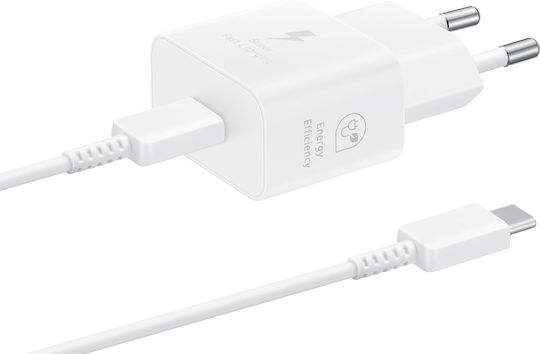 Samsung Charger with USB-C Port and Cable USB-C - USB-C 25W Power Delivery Whites (EP-T2510X)