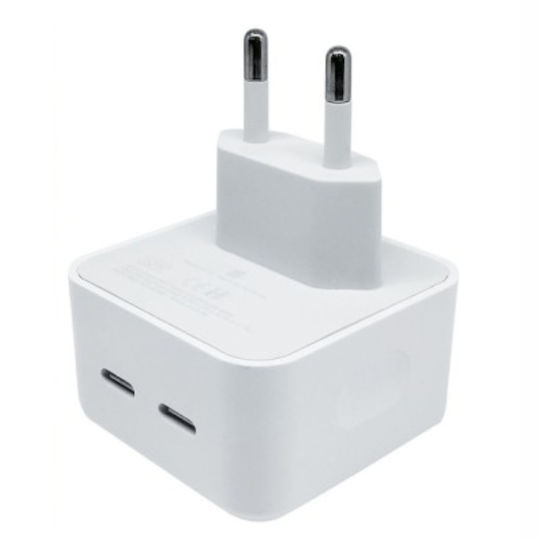 Technovo Încărcător Fără Cablu cu 2 Porturi USB-C 50W Livrarea energiei Albς (TN-C100)