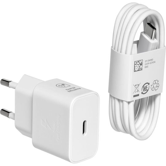 Samsung Charger with USB-C Port and Cable USB-C - USB-C 25W Power Delivery Whites (EP-T2510X)