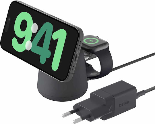 Belkin Încărcător Magsafe 15W Livrarea energiei Gri (Boostcharge Pro 2in1)