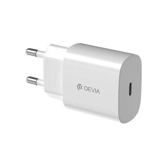 Devia Charger with USB-C Port and Cable USB-C - USB-C 25W Power Delivery Whites (EA455)