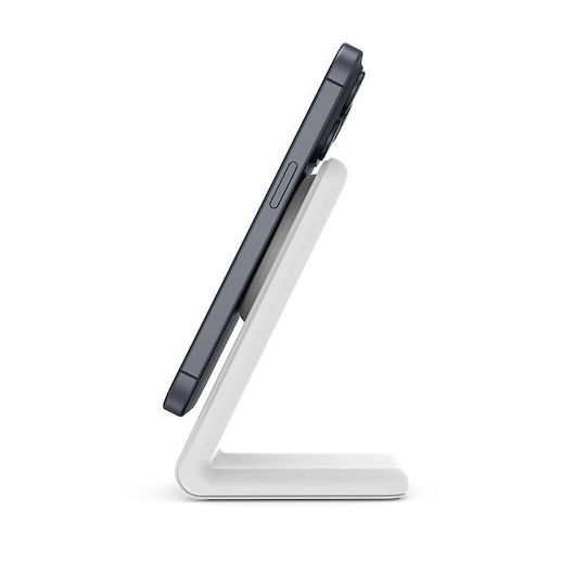 Crong Φορτιστής Magsafe 7.5W Power Delivery Λευκός (MagSpot Stand 2 in 1)