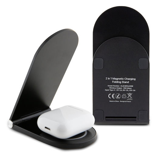 Karl Lagerfeld Wireless Charger (Qi Pad) 15W Blacks (KLDCRFALKINK)