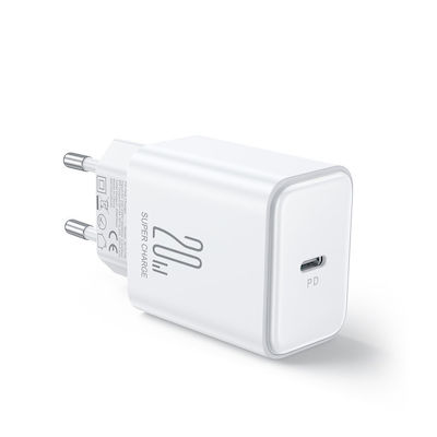 Joyroom Charger with USB-C Port and Cable USB-C - Lightning 20W Power Delivery White