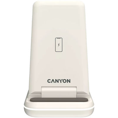 Canyon Ασύρματος Φορτιστής (Qi Pad) 15W Cosmic Latte (WCS-304)