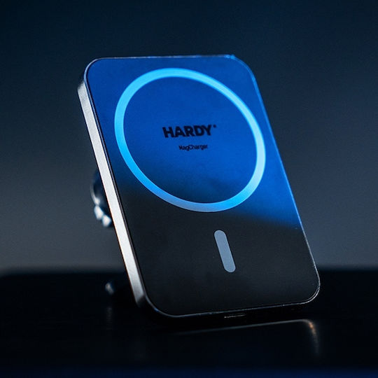 3MK Βάση Κινητού Αυτοκινήτου Hardy MagCharger με Μαγνήτη και Ασύρματη Φόρτιση Μαύρη