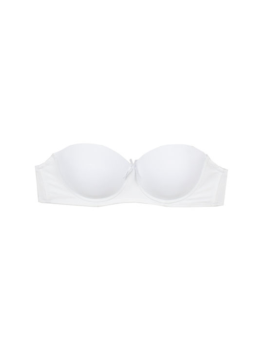 Bonito Λευκό Strapless Σουτιέν με Μπανέλες 2Pack