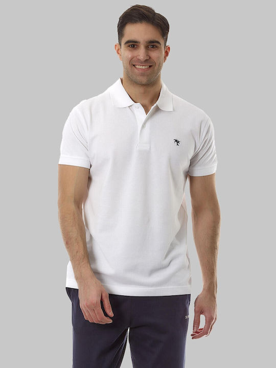 Malibu Men's Short Sleeve Blouse Polo White